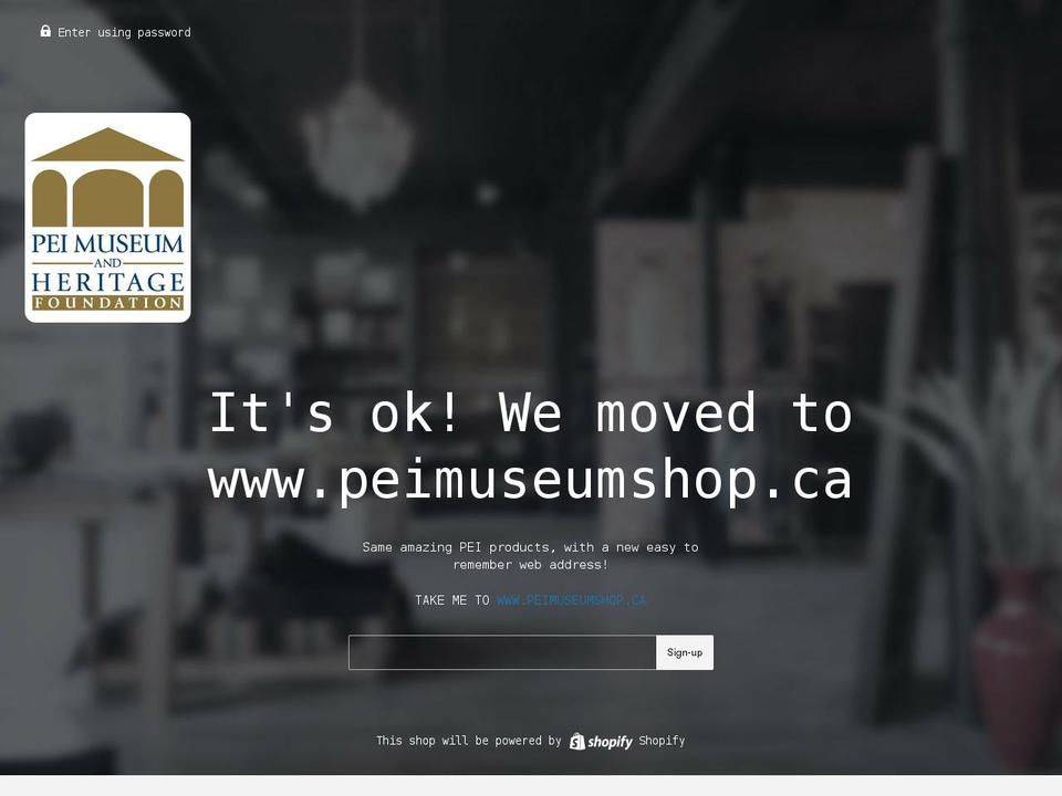 pei-museum-and-heritage-foundation.myshopify.com shopify website screenshot