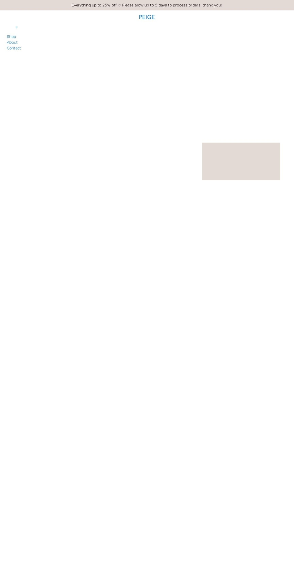 peige.co.uk shopify website screenshot