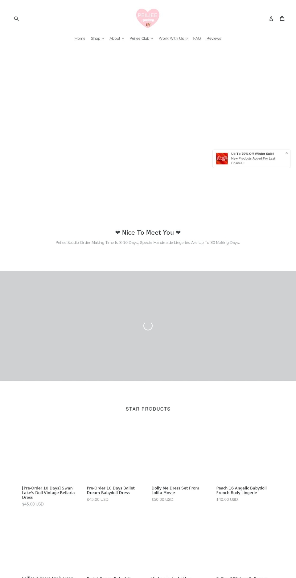 peiliee.com — Shopify storefront screenshot