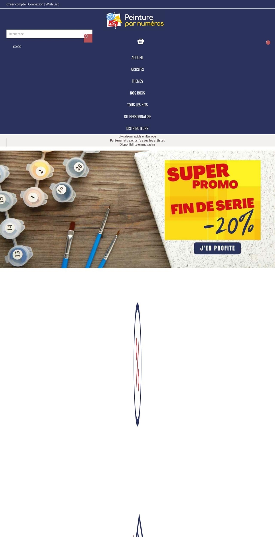 peinturenumero.com — Shopify storefront screenshot