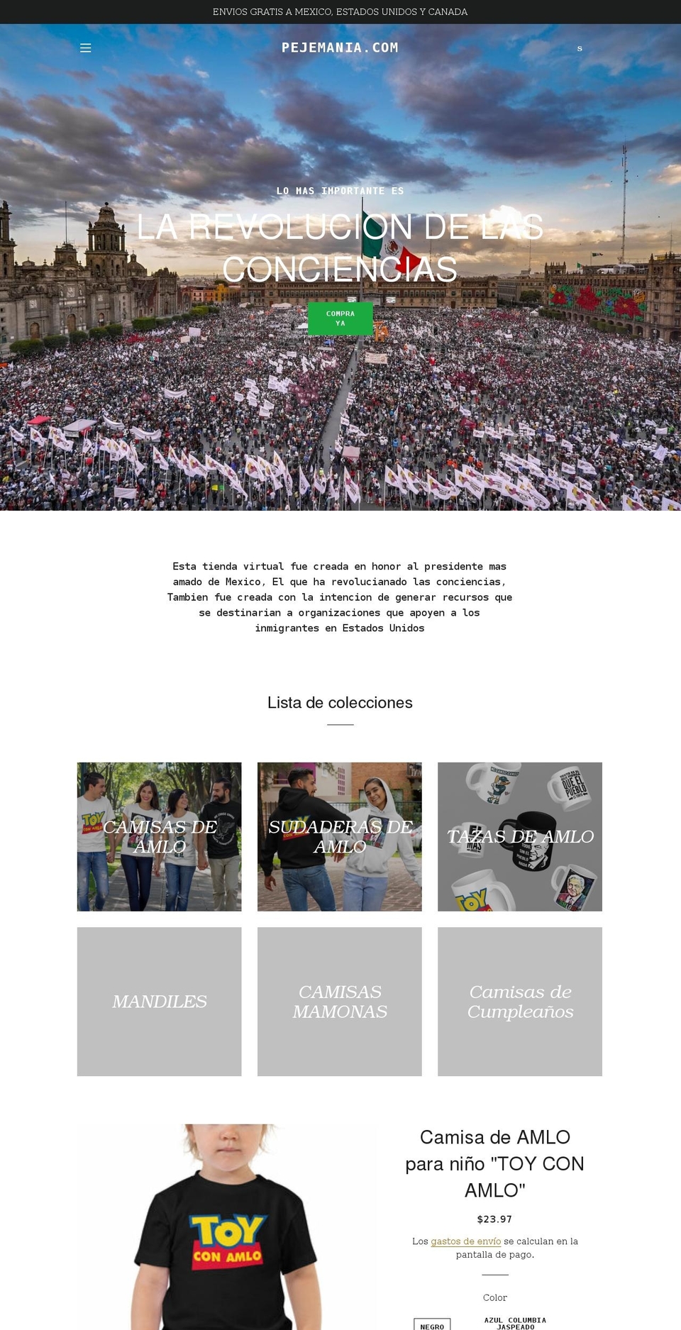pejemania.com shopify website screenshot