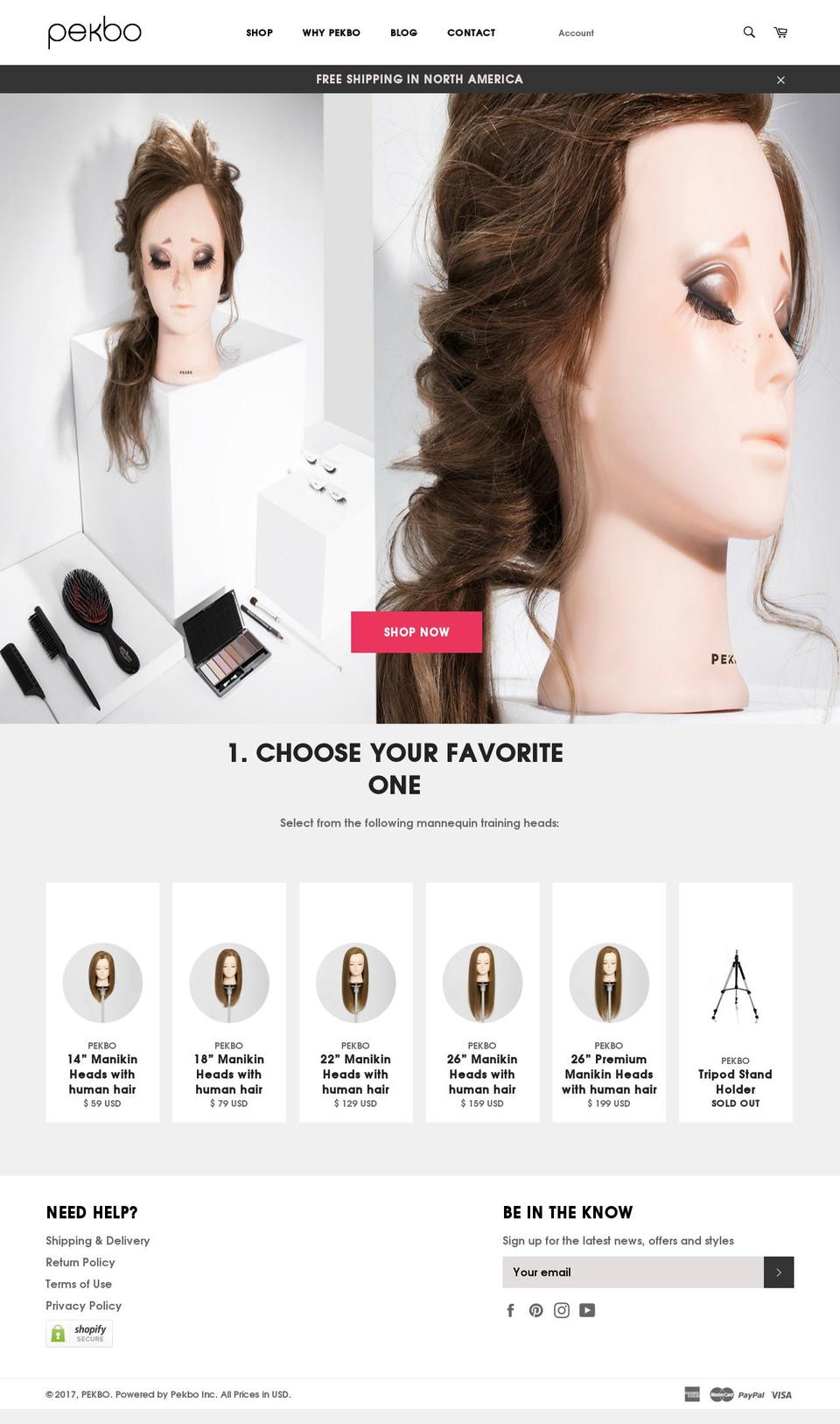 pekbo.com shopify website screenshot
