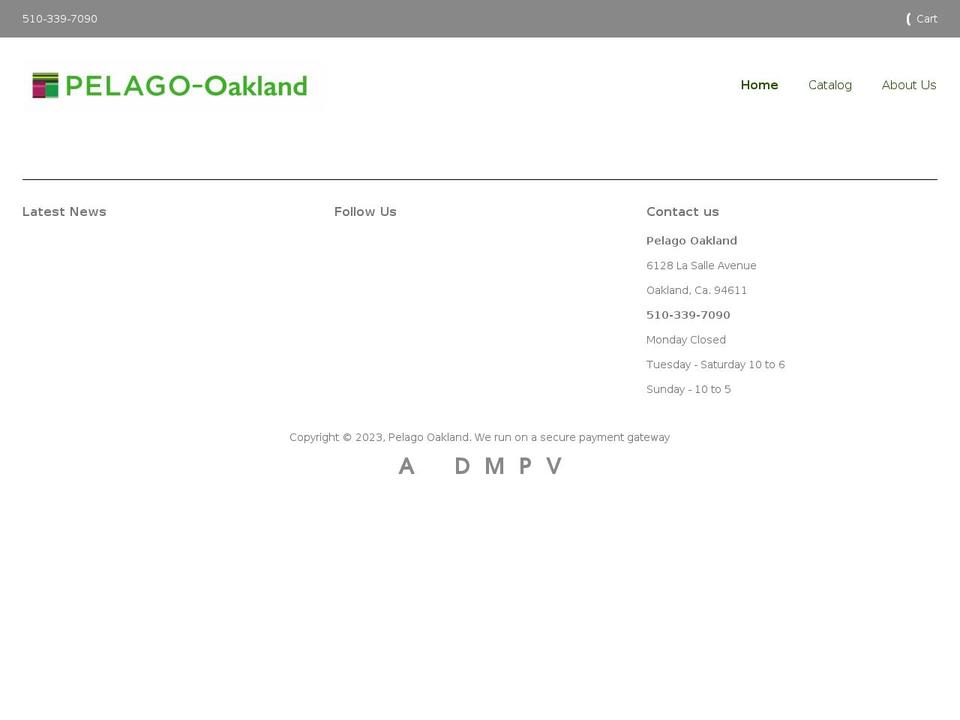 pelago-oakland.com shopify website screenshot