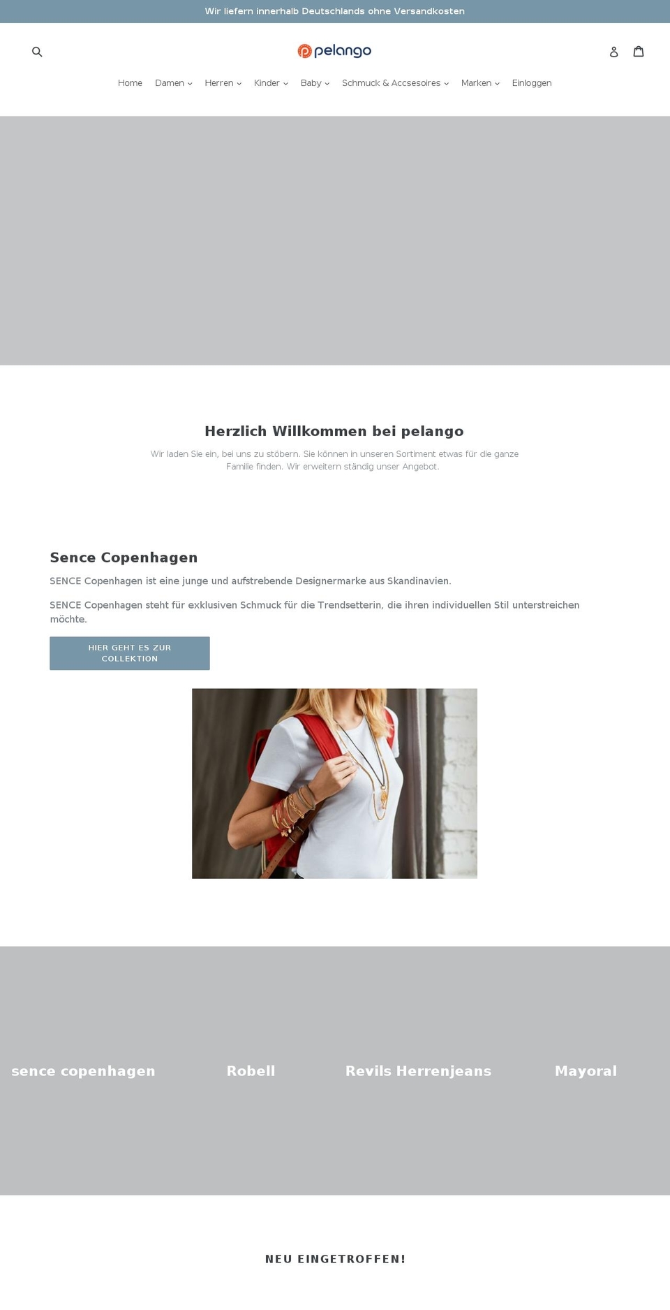 pelango.de shopify website screenshot