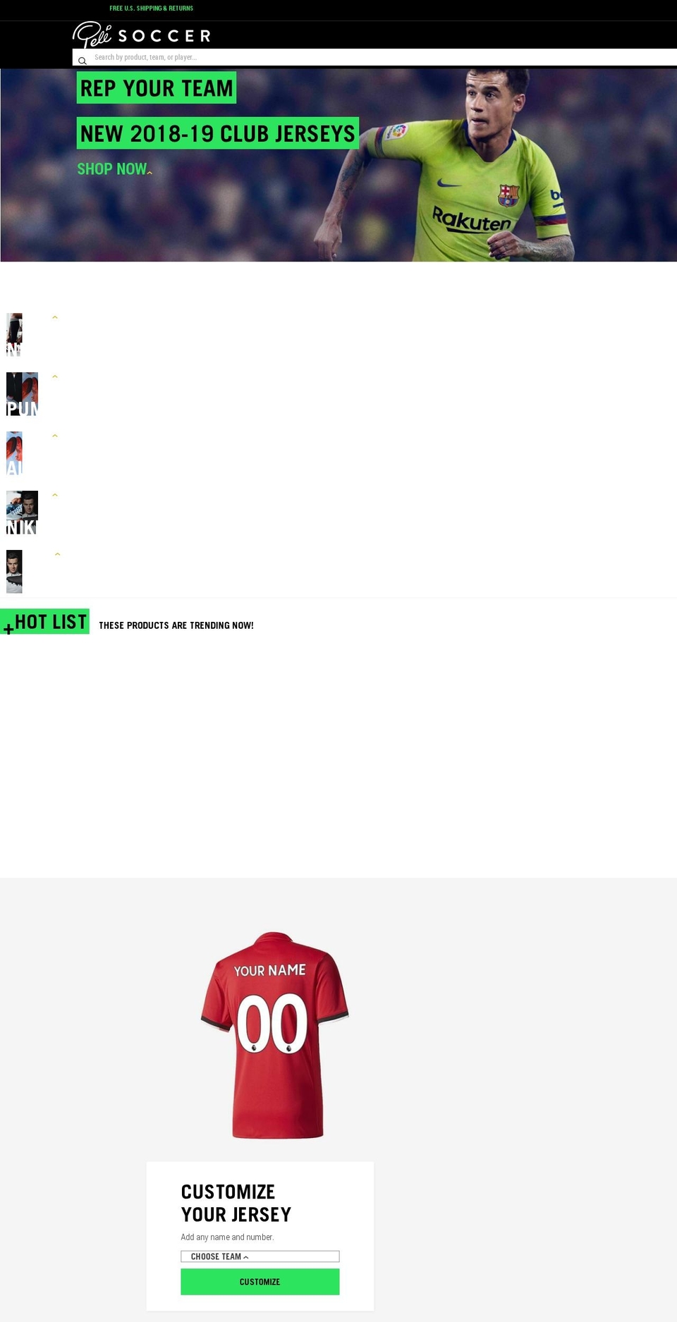 pelesoccer.com shopify website screenshot