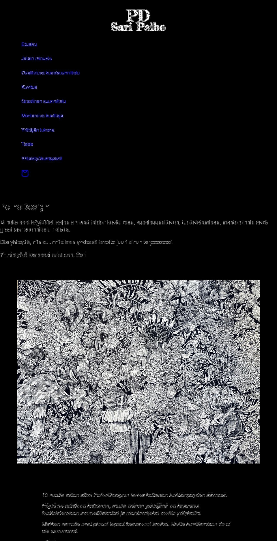 pelhodesign.fi shopify website screenshot