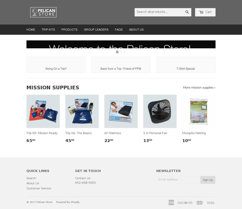 pelicanstore.org shopify website screenshot