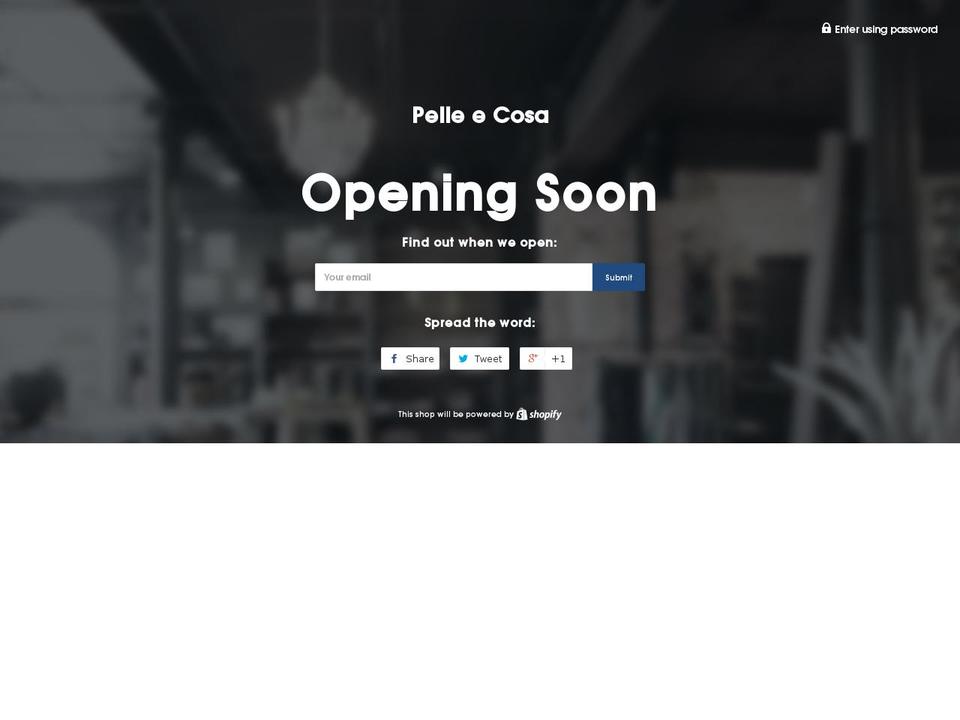 pelleecosa.com shopify website screenshot