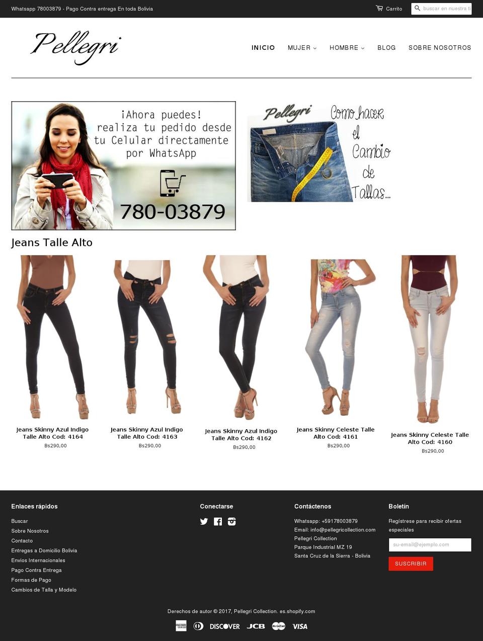 digital Shopify theme site example pellegridenim.com