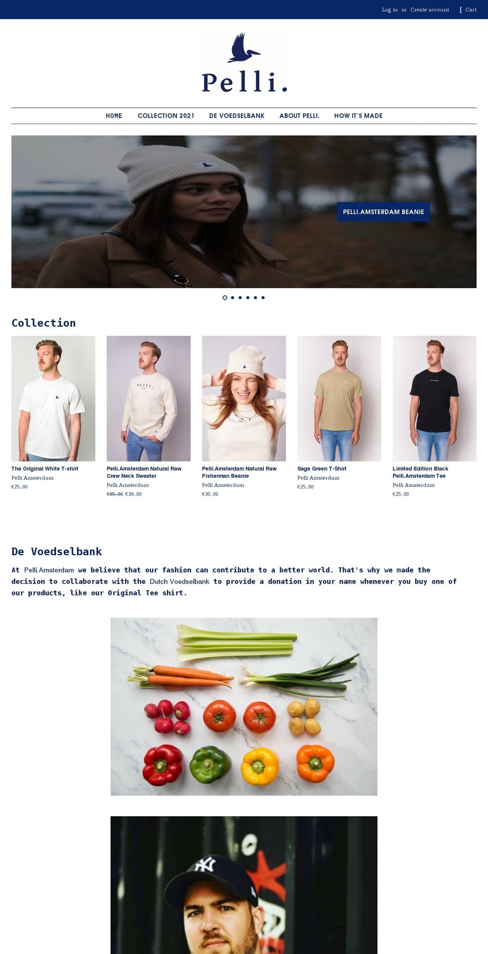 pelli.amsterdam shopify website screenshot