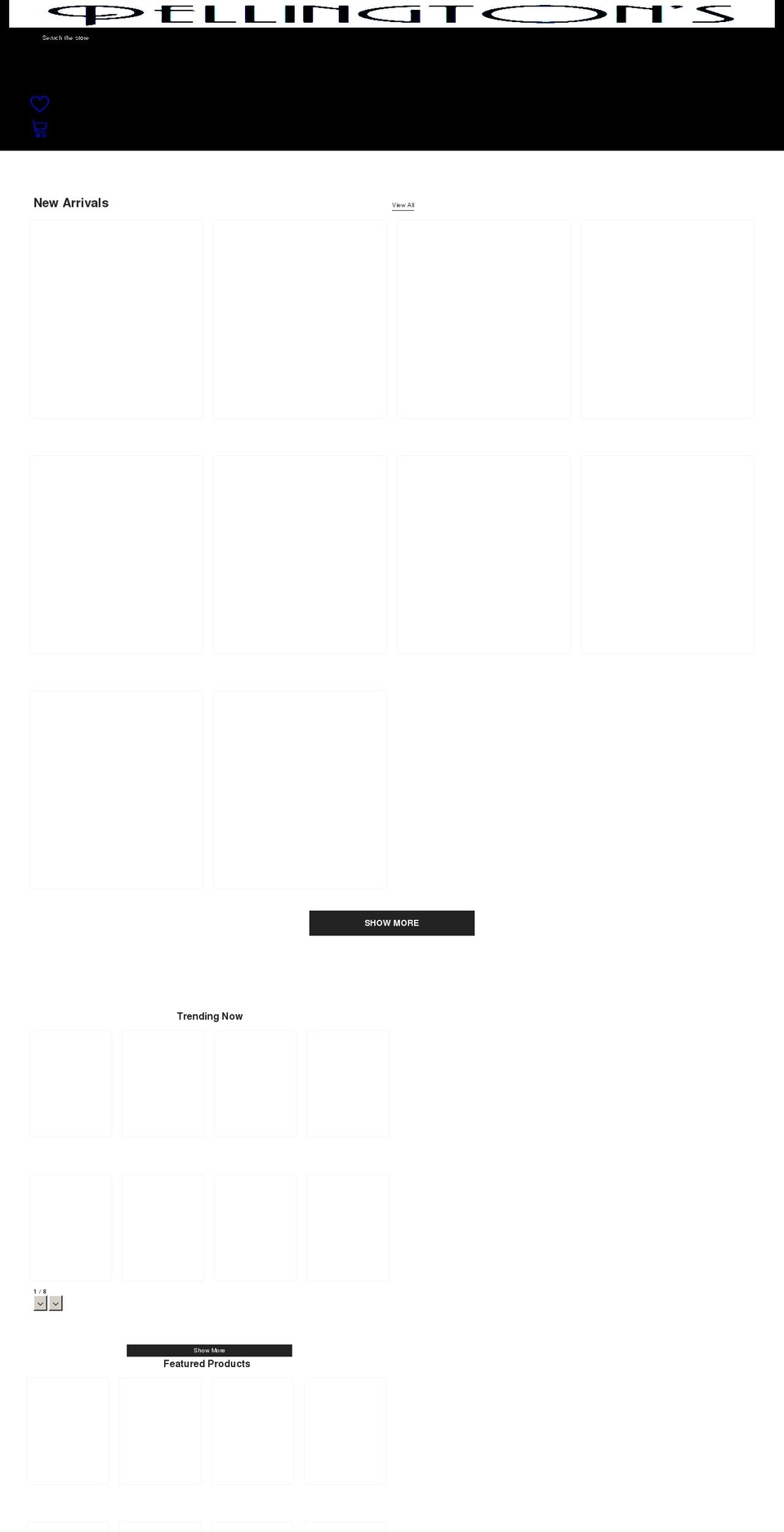 pellingtons.com shopify website screenshot