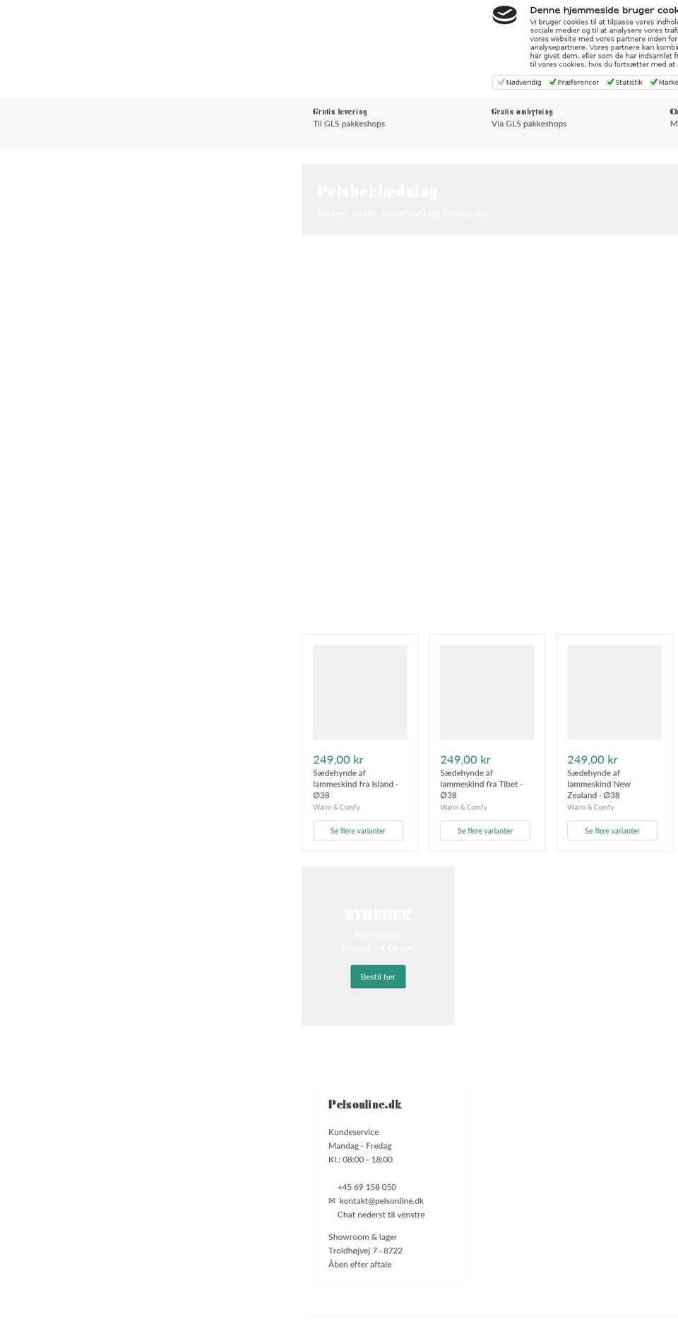 pelsonline.dk shopify website screenshot
