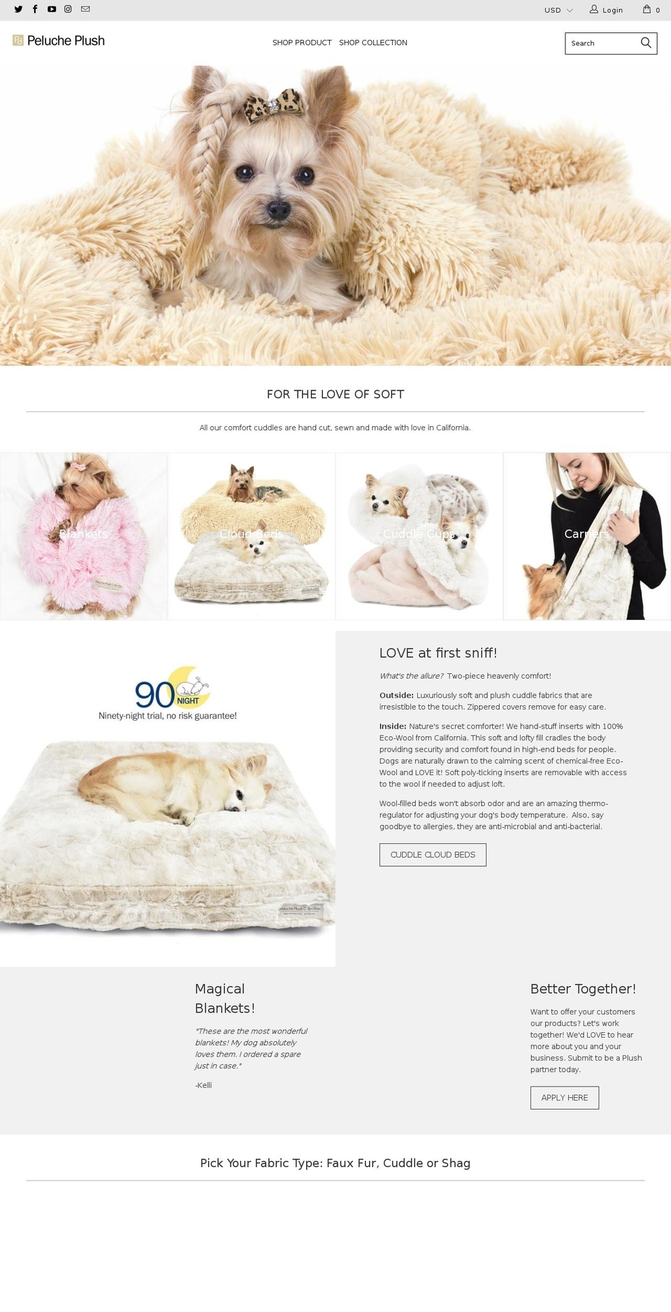 pelucheplush.com — Shopify storefront screenshot