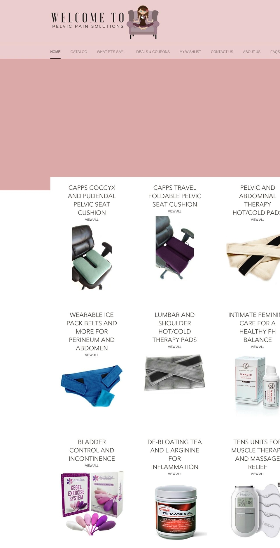 pelvicseatcushions.com — Shopify storefront screenshot