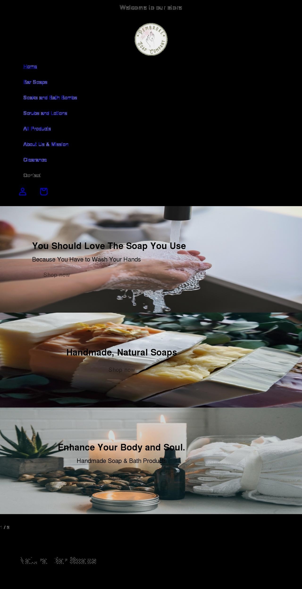 pembrokesoap.com shopify website screenshot