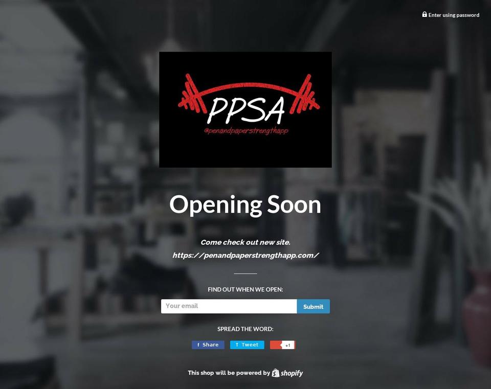 penandpaperstrengthapp.store shopify website screenshot