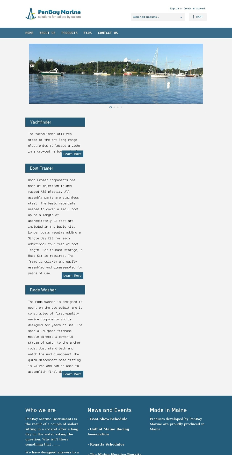 penbaymarine.com shopify website screenshot