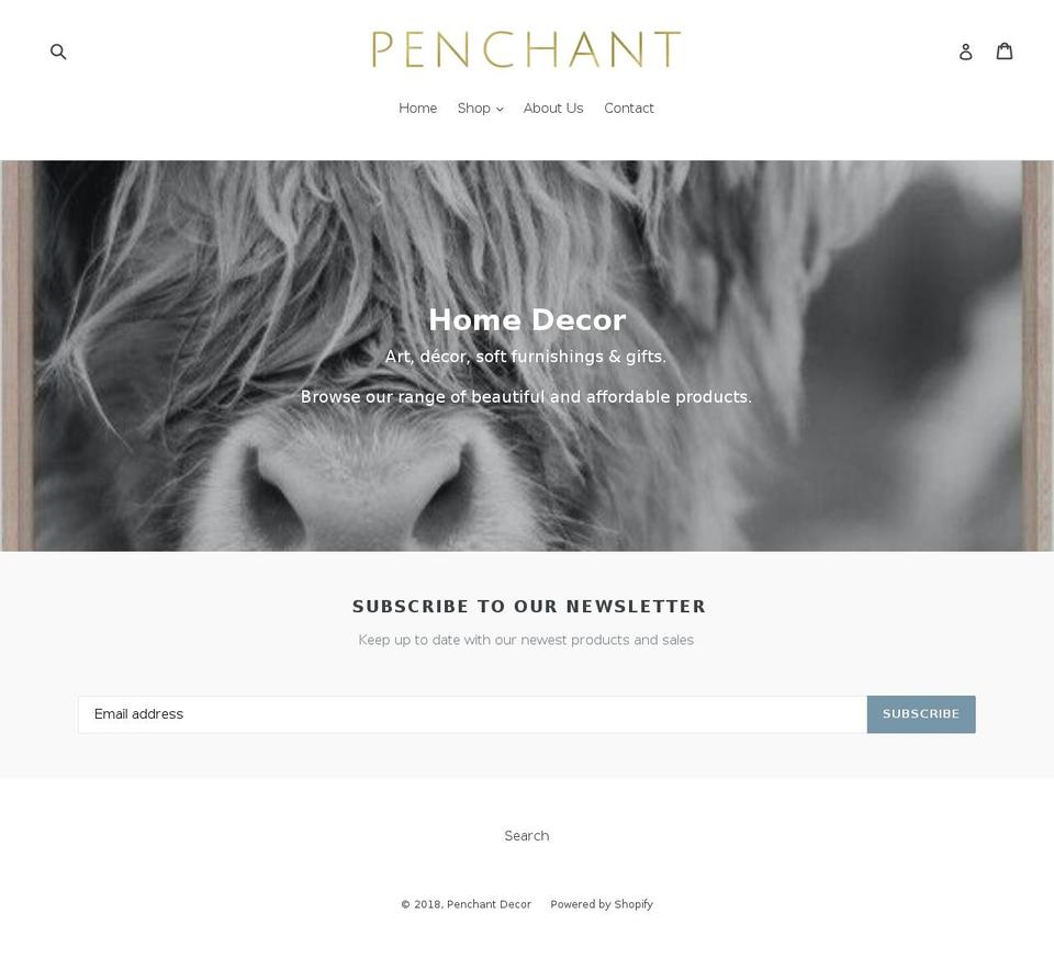 penchant.com.au shopify website screenshot