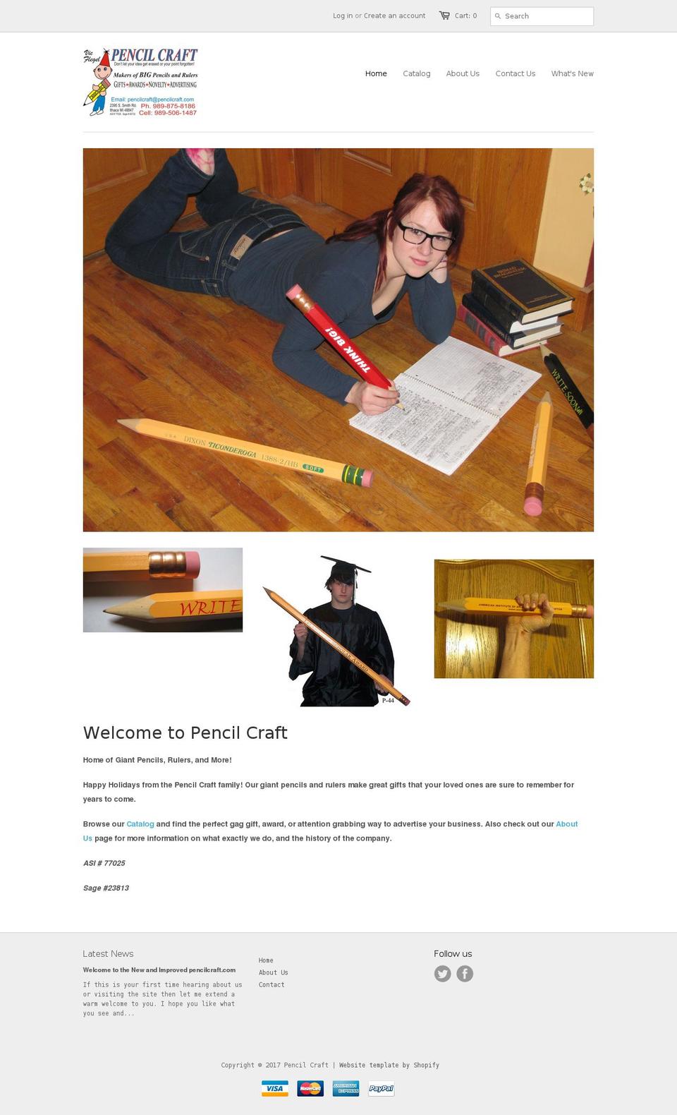 pencilcraft.com shopify website screenshot