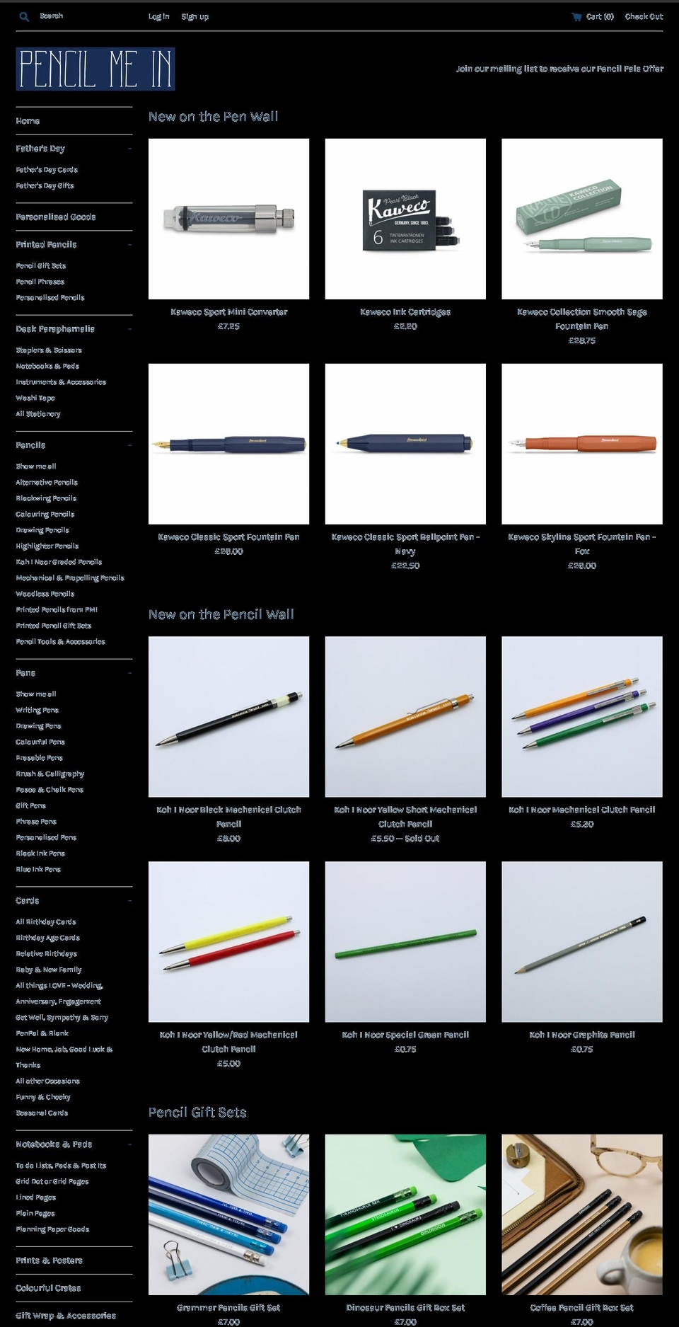 pencilmeinshop.co.uk shopify website screenshot