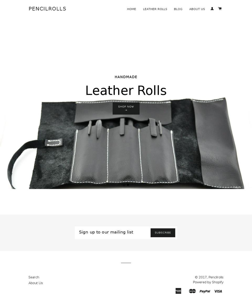 pencilrolls.com shopify website screenshot