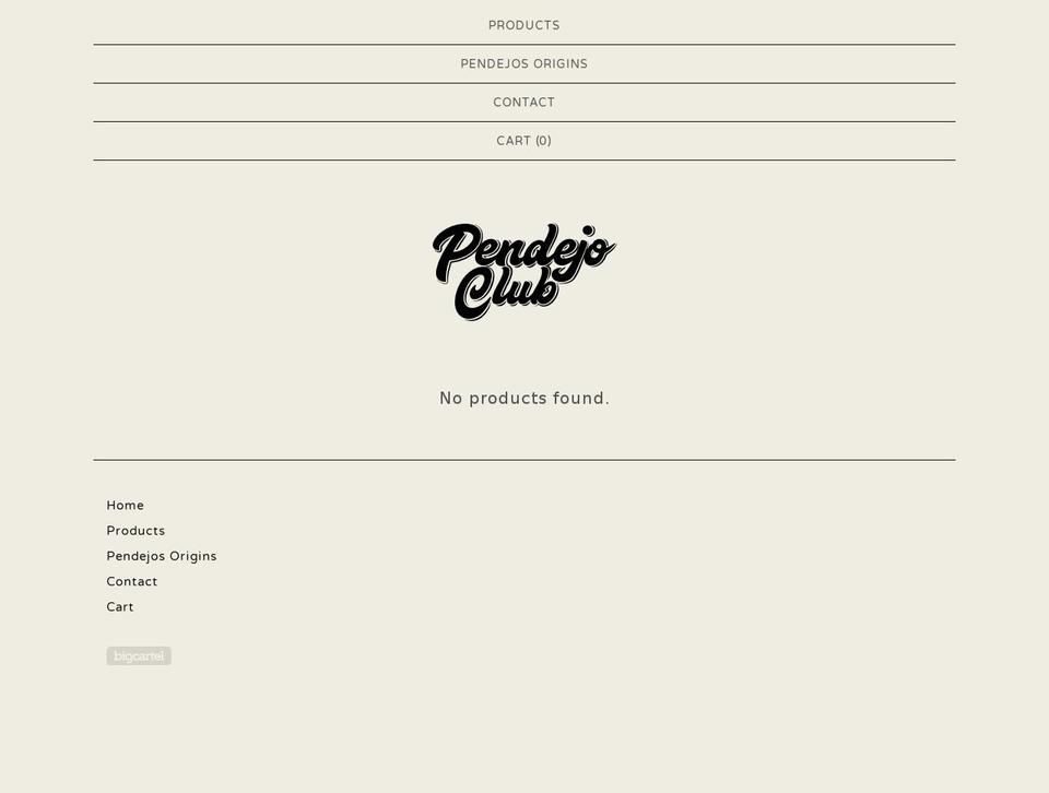 pendejoclub.com — Shopify storefront screenshot