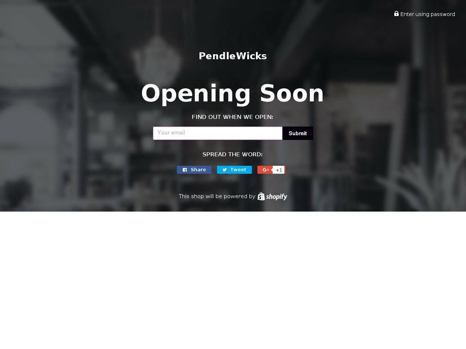 pendlewicks.com — Shopify storefront screenshot