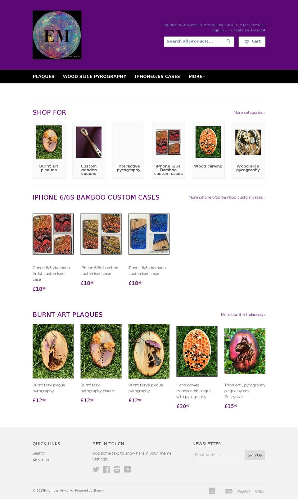 pendragonarts.com shopify website screenshot
