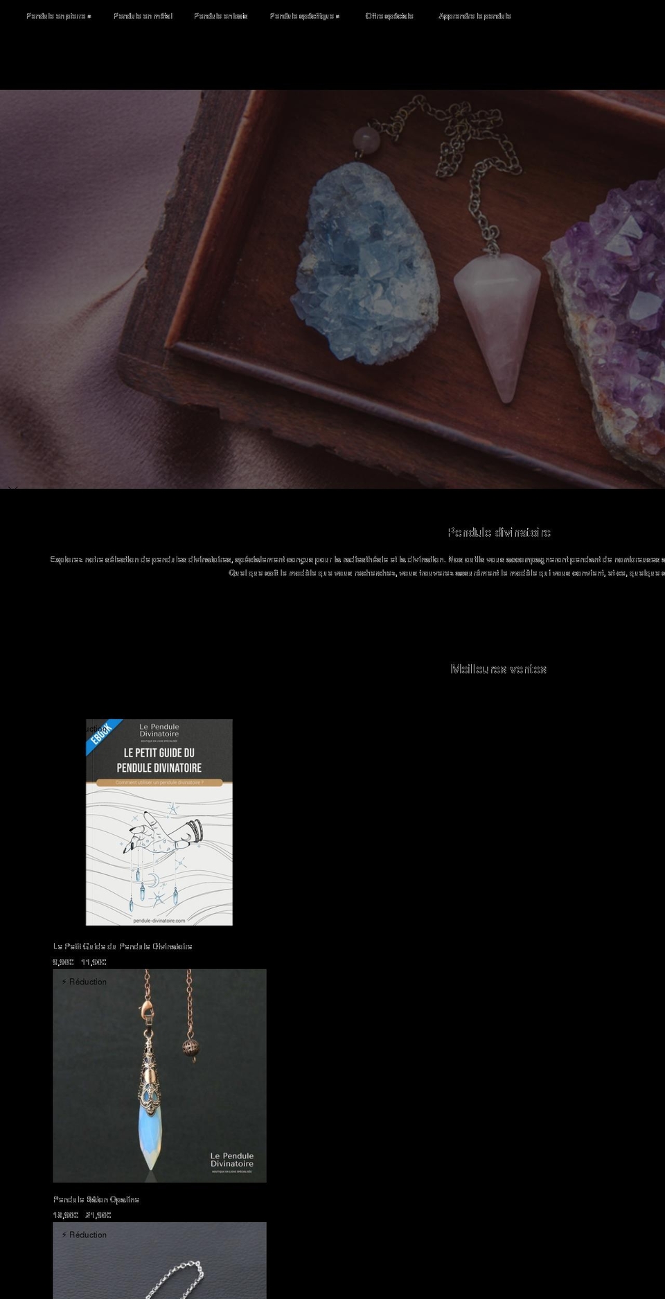 pendule-divinatoire.com shopify website screenshot