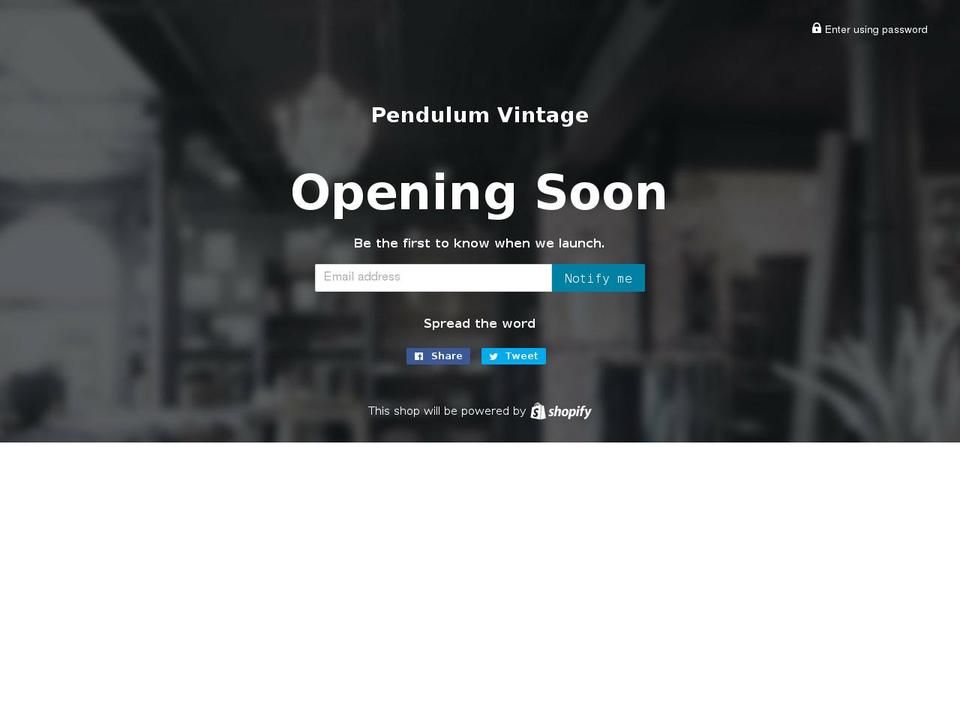 pendulumvintage.com — Shopify storefront screenshot