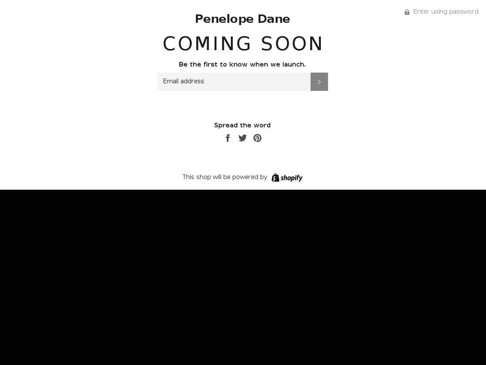 penelopedane.com — Shopify storefront screenshot