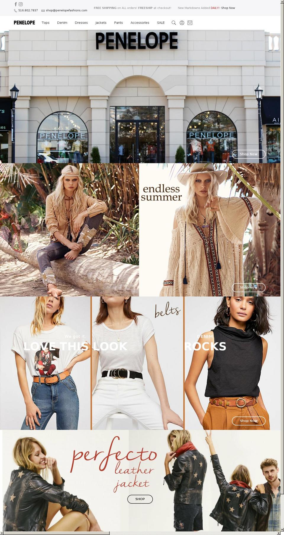 penelopefashions.com shopify website screenshot
