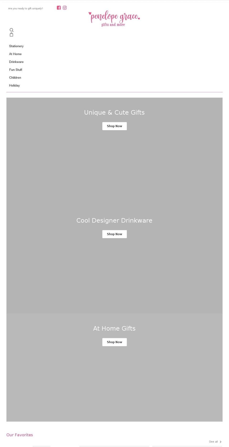 penelopegracegifts.com shopify website screenshot