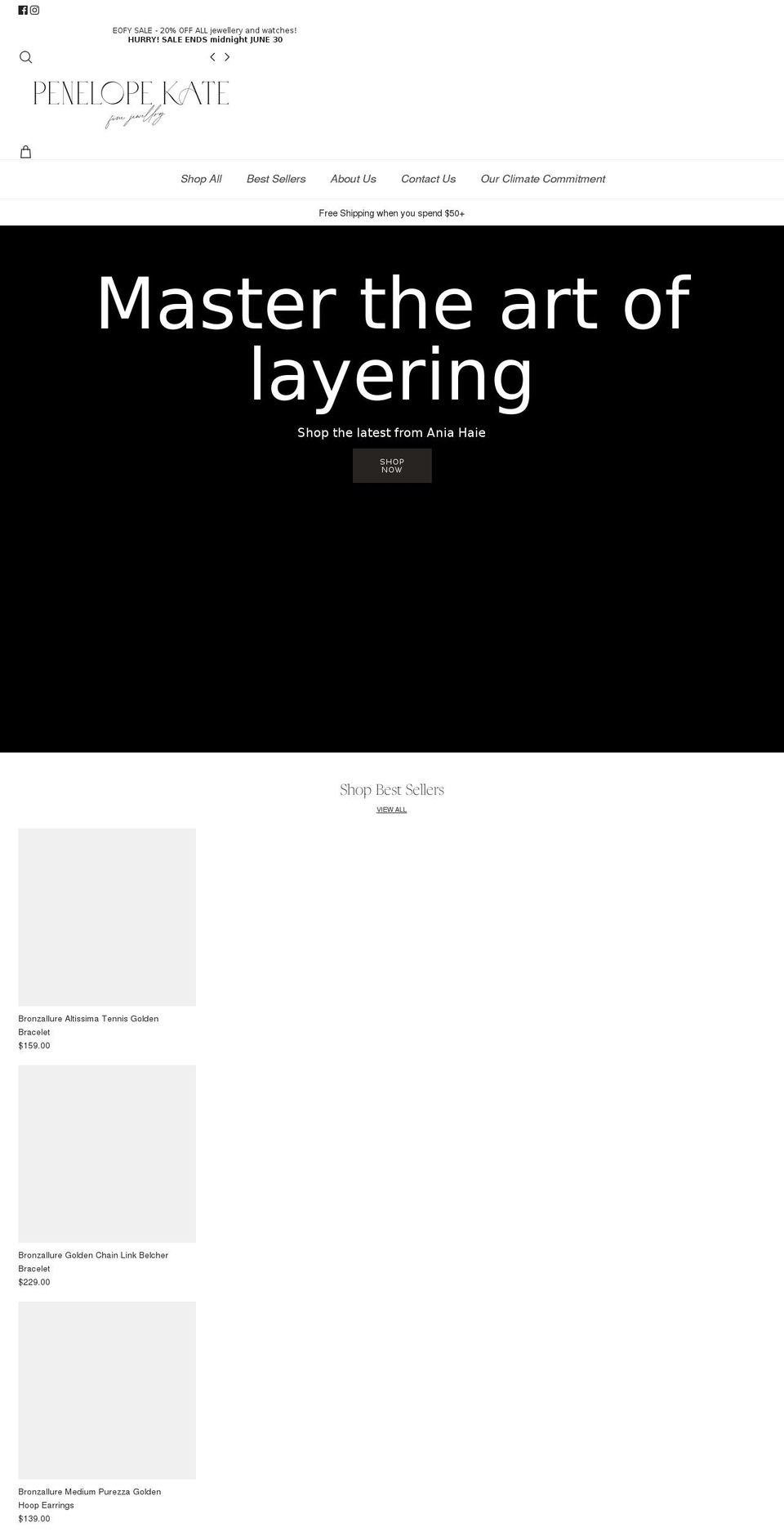 penelopekate.com shopify website screenshot