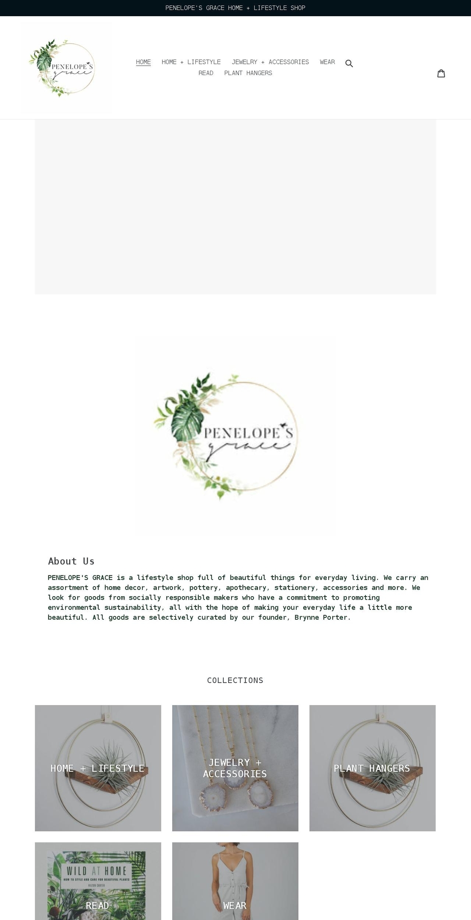 penelopesgrace.com shopify website screenshot