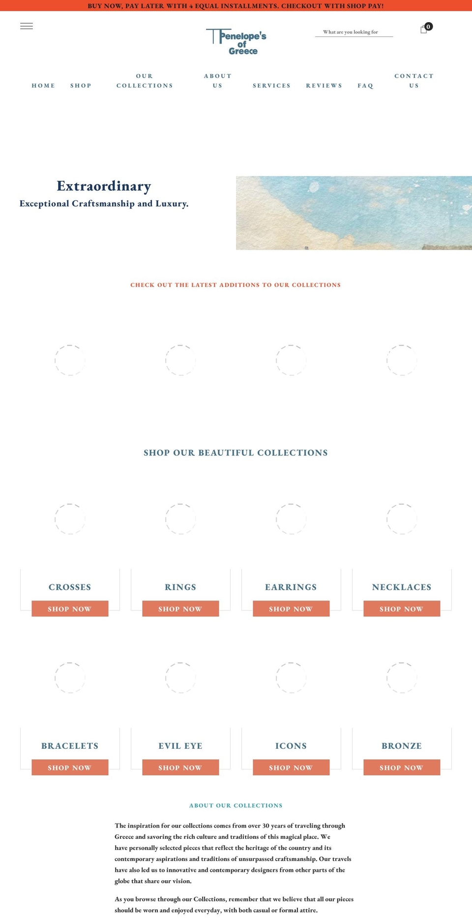 penelopesofgreece.com shopify website screenshot