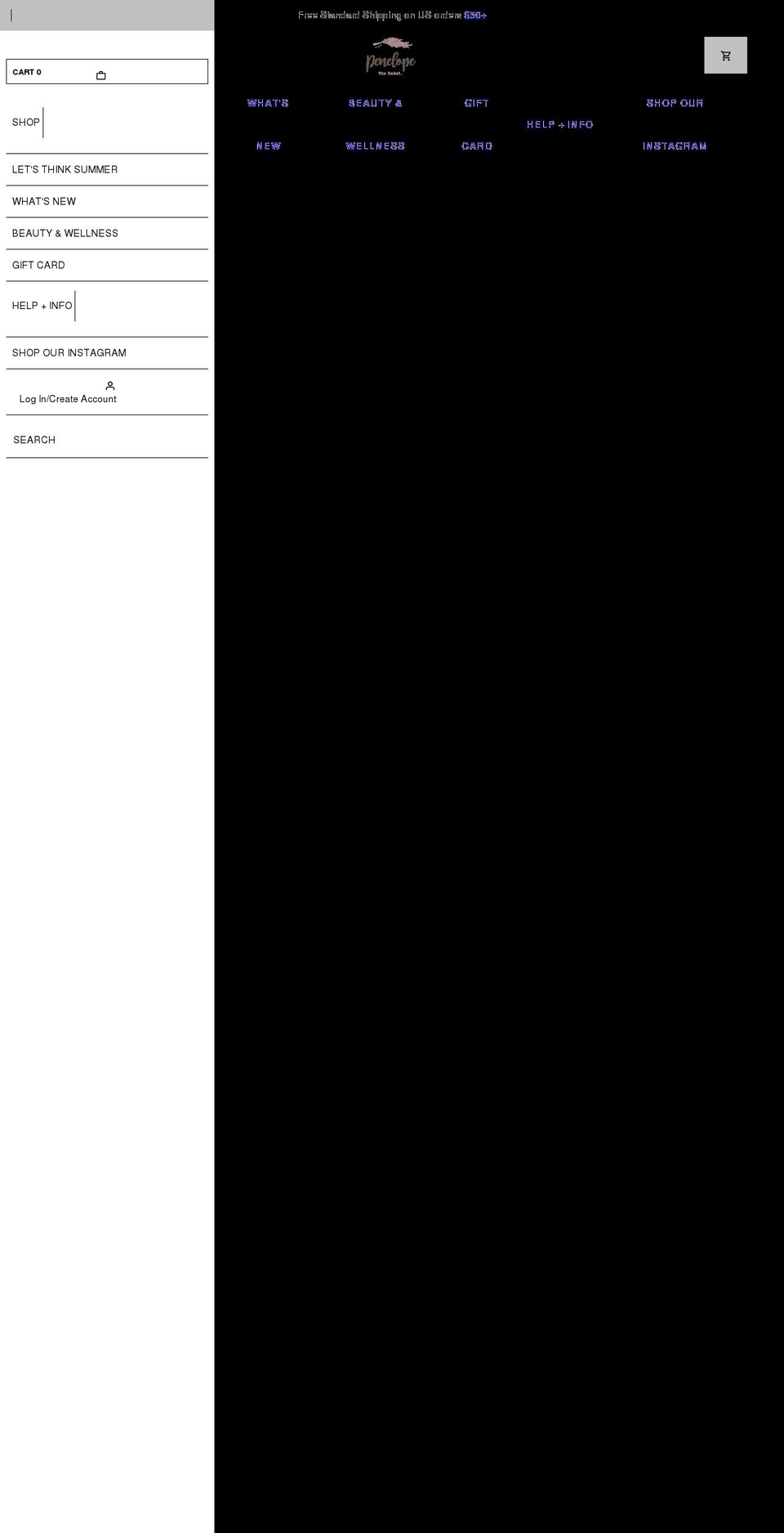 penelopethelabel.com shopify website screenshot