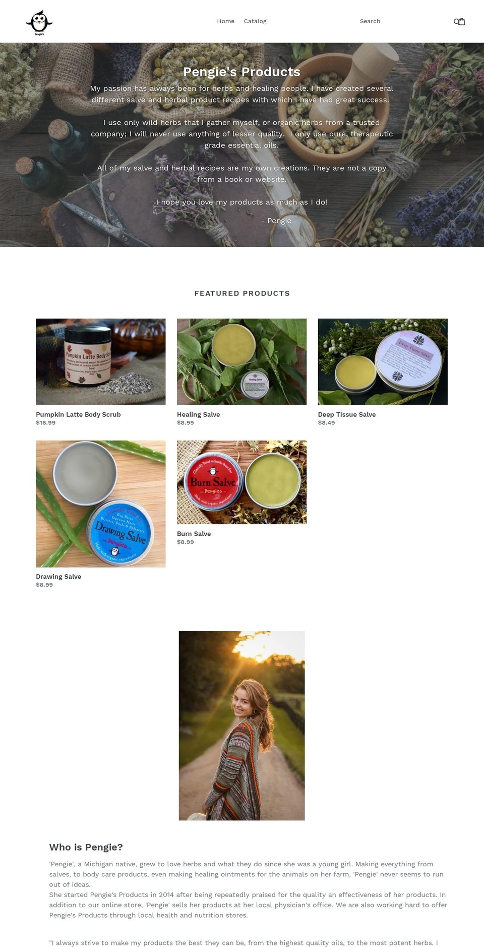 pengiesproducts.com — Shopify storefront screenshot