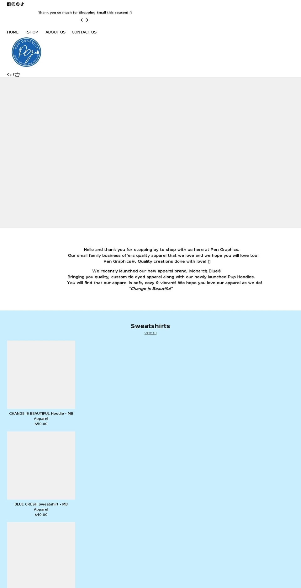 pengraphicsllc.com shopify website screenshot