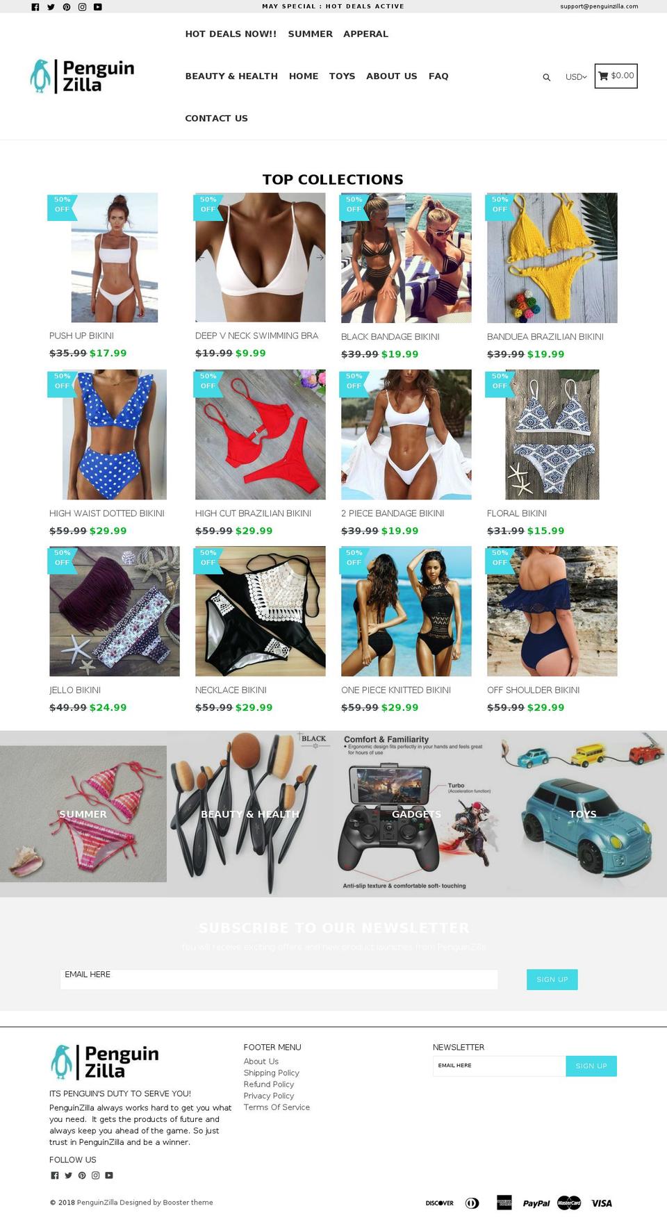 penguinzilla.com — Shopify storefront screenshot