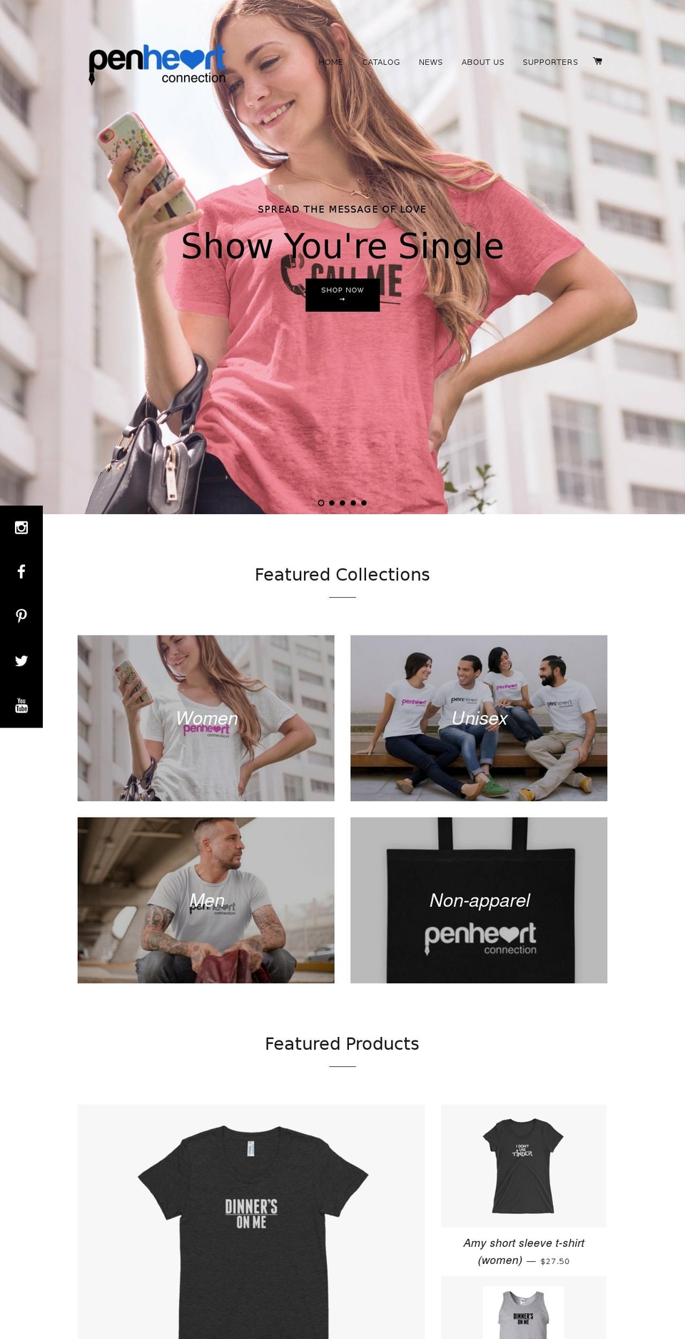 penheart.com shopify website screenshot