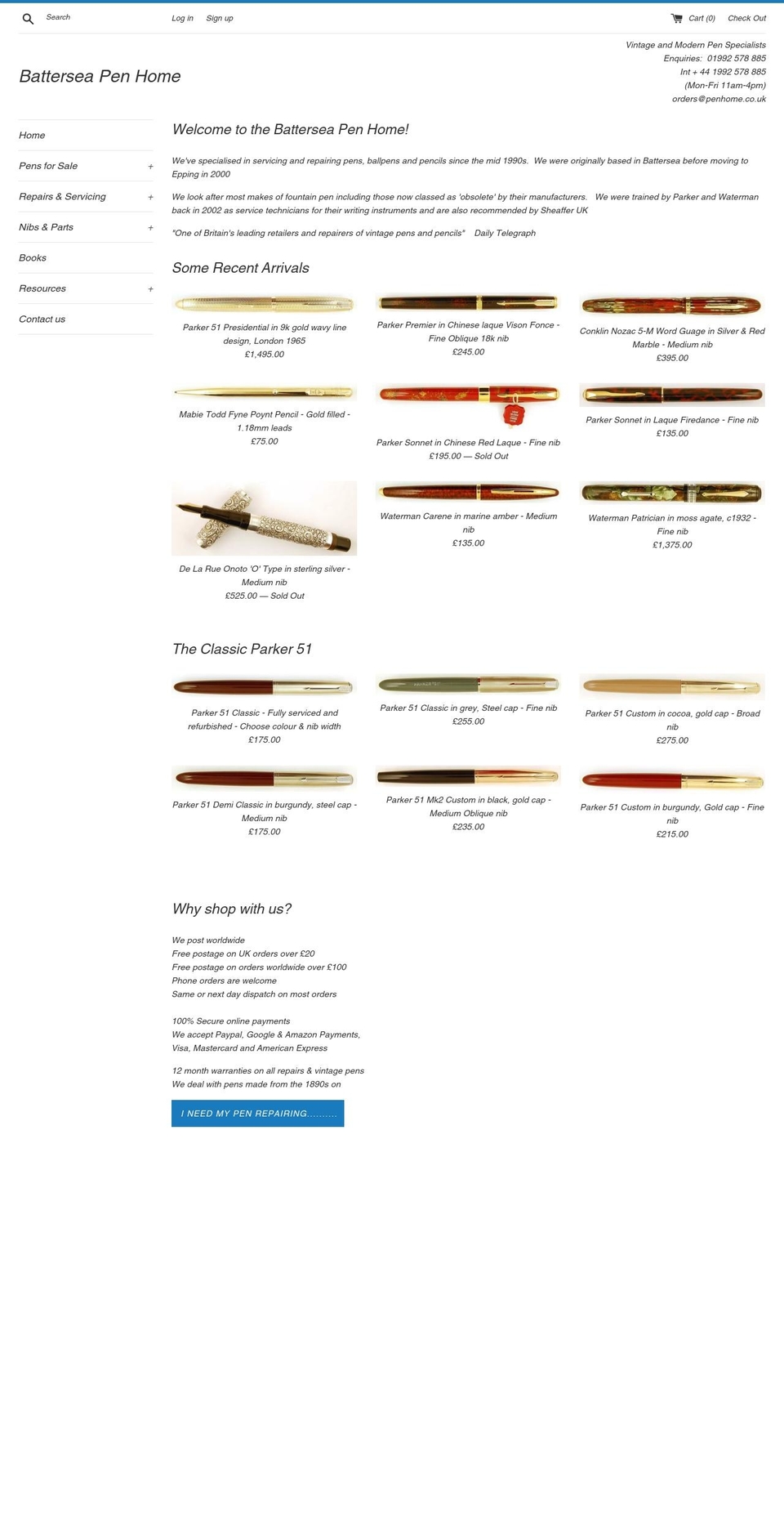 penhome.co.uk shopify website screenshot