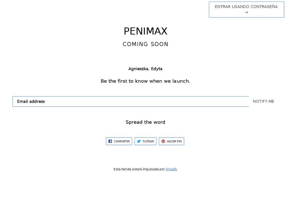 penimax.info shopify website screenshot