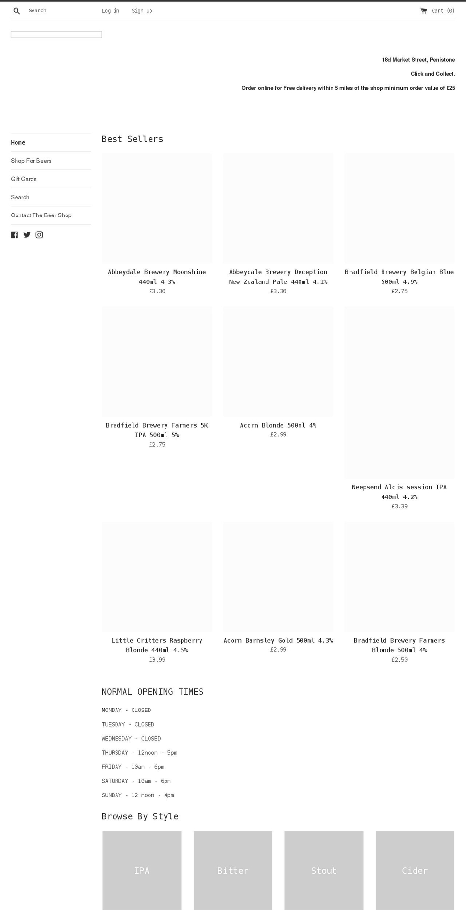penistonebeer.shop shopify website screenshot