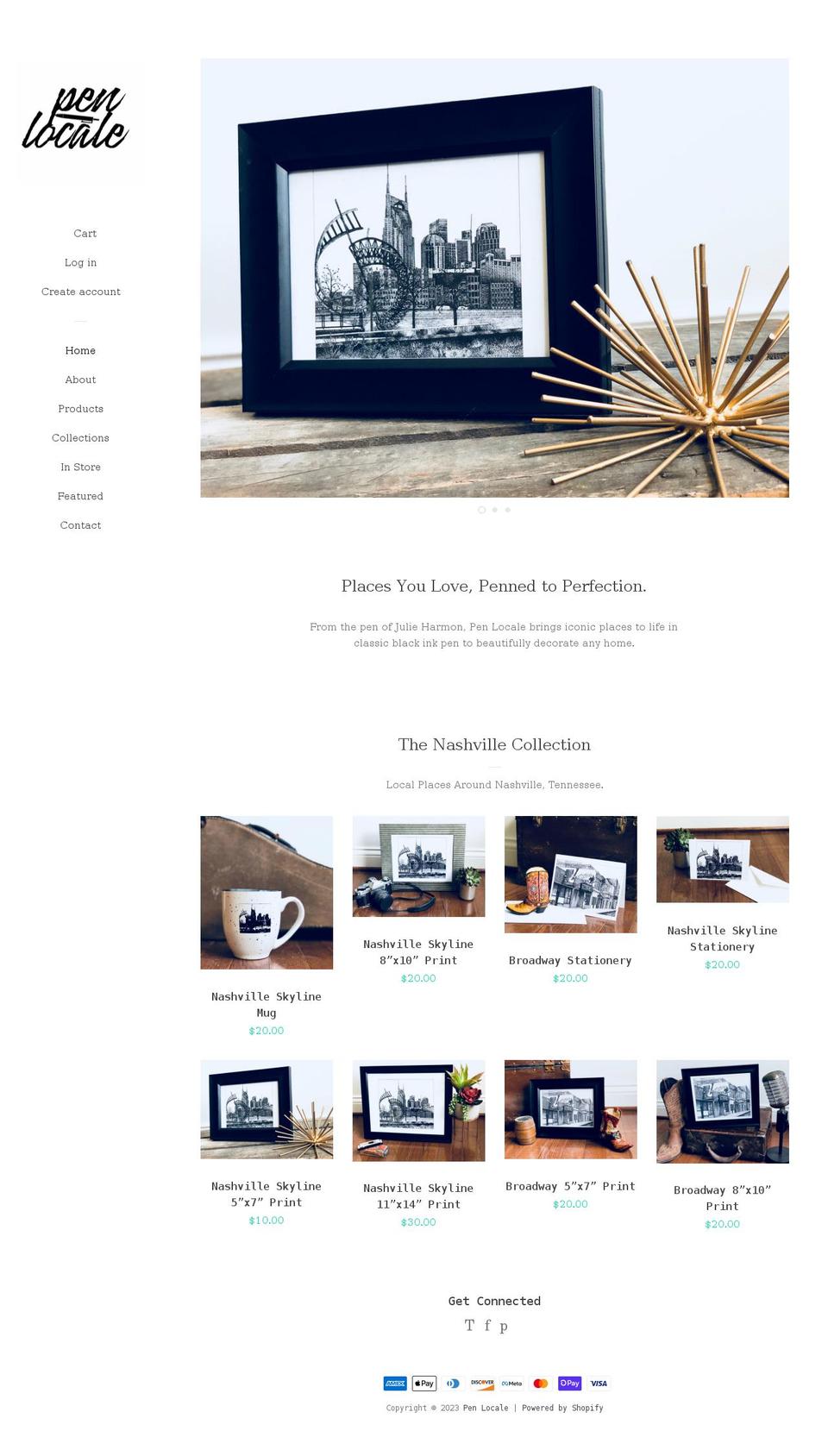 penlocale.com shopify website screenshot