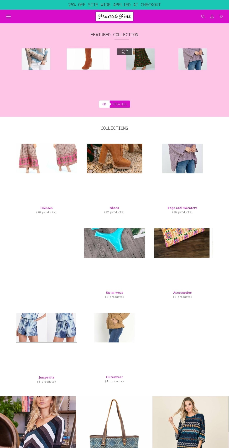 pennaandpine.com shopify website screenshot