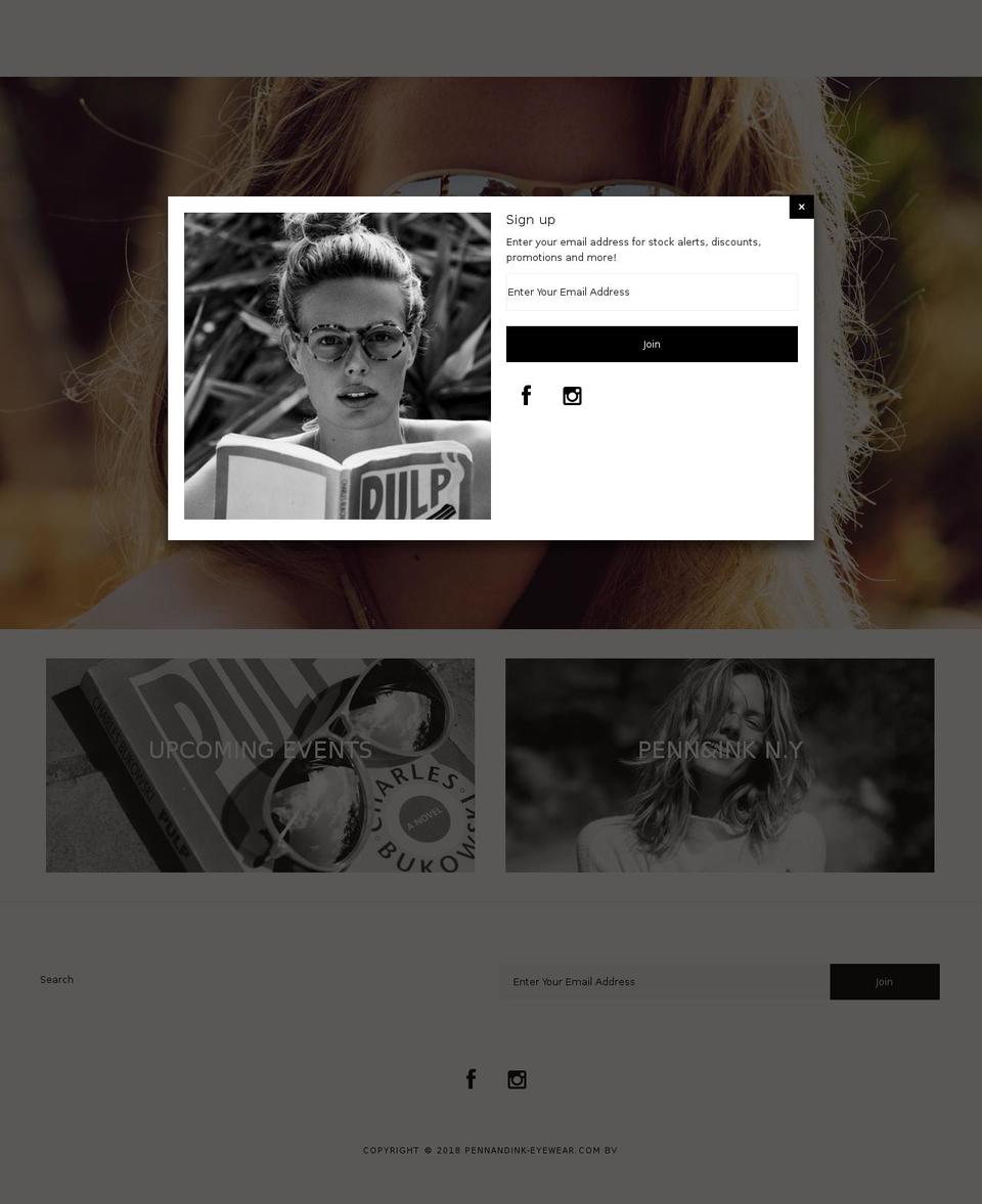 pennandink-eyewear.com shopify website screenshot