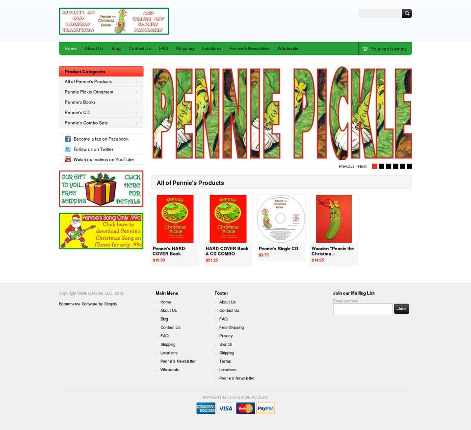 penniepickle.com shopify website screenshot