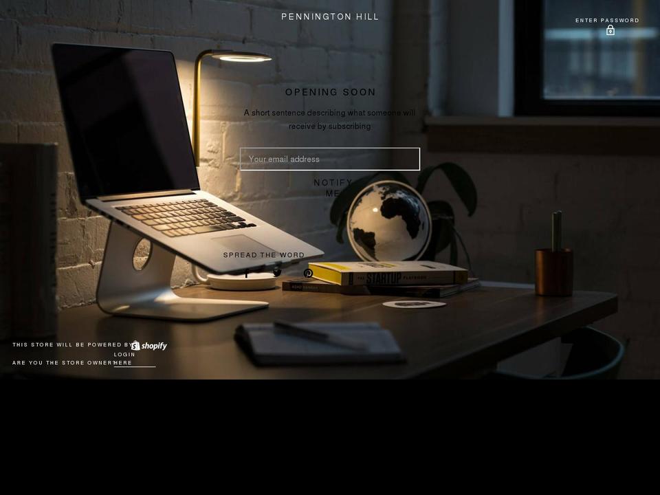 penningtonhill.com shopify website screenshot