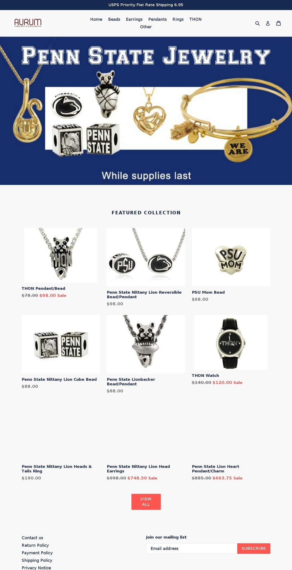 pennstatejewelryonline.com — Shopify storefront screenshot